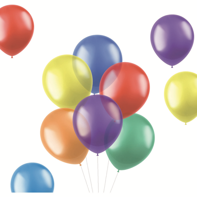 Bunte Luftballons Transparent 33cm 10Stk