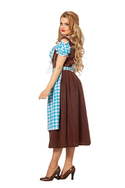 Blaues Dirndlkleid Oktoberfest Damen Lang