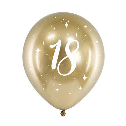 Ballons 18 Jahre Gold 30cm 6Stk