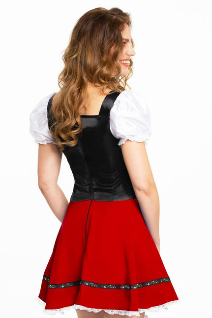 Dirndlkleid Oktoberfest Rot Weiß Schleife