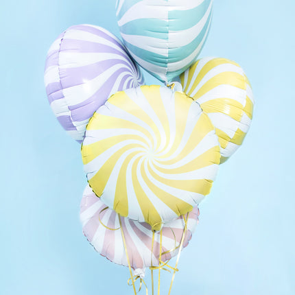 Heliumballon Light Yellow Swirl 45cm Leer