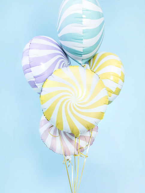 Heliumballon Light Yellow Swirl 45cm Leer