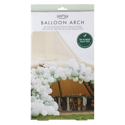 Weißer Salbei Grüner Ballonbogen XL DIY Set