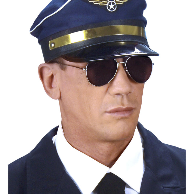 Schwarze Brille Pilot