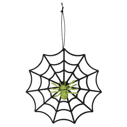 Halloween Glitzer Spinnennetz Spinne 30cm