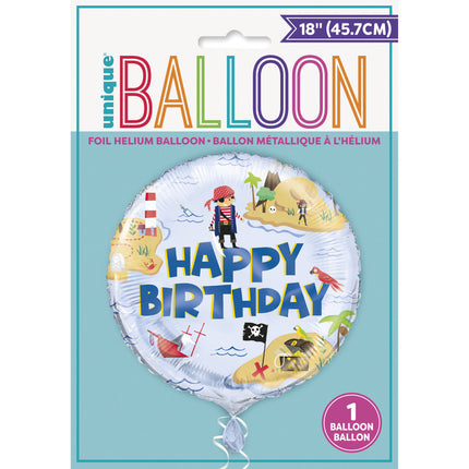 Helium Ballon Piraten Happy Birthday 45cm leer