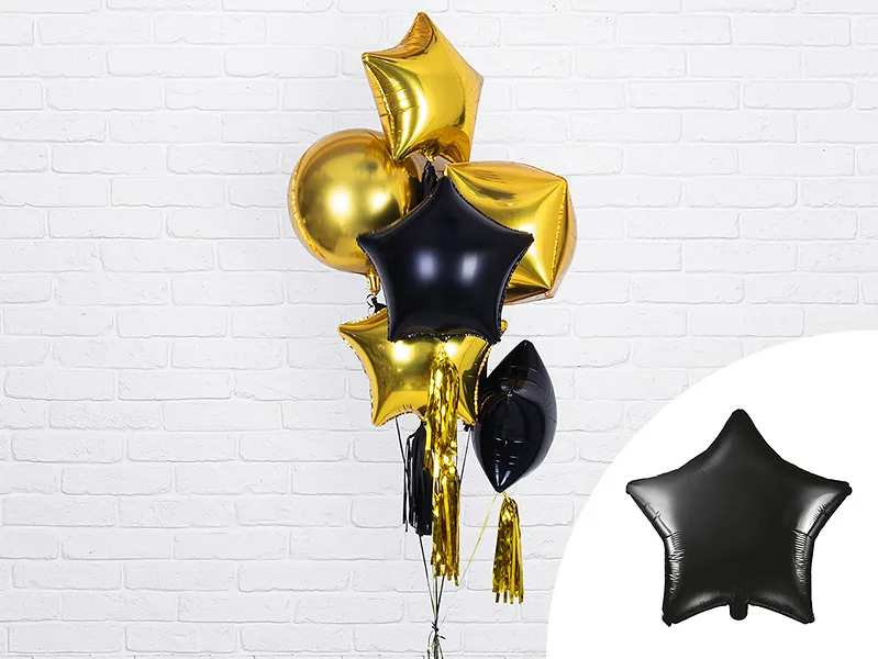 Heliumballon Star Schwarz Leer 48cm