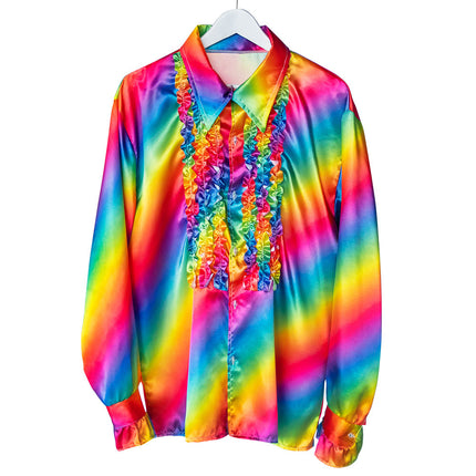 Rüschenbluse Männer Regenbogen