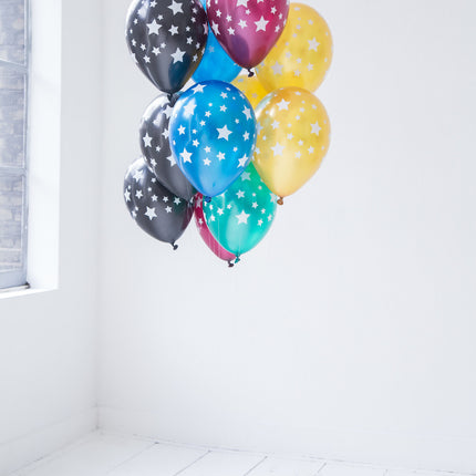 Bunte Luftballons Metallic Sterne 30cm 12 Stk.