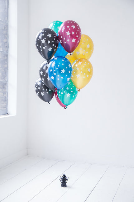 Bunte Luftballons Metallic Sterne 30cm 12 Stk.