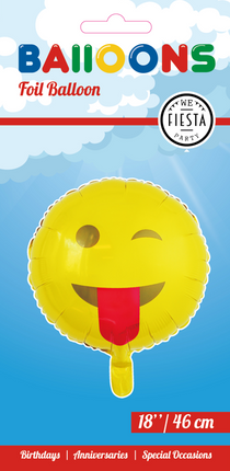 Helium Ballon Emoji Zunge 45cm leer