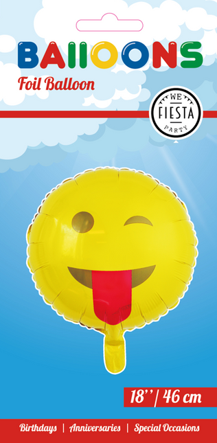 Heliumballon Emoji Zunge 45cm leer