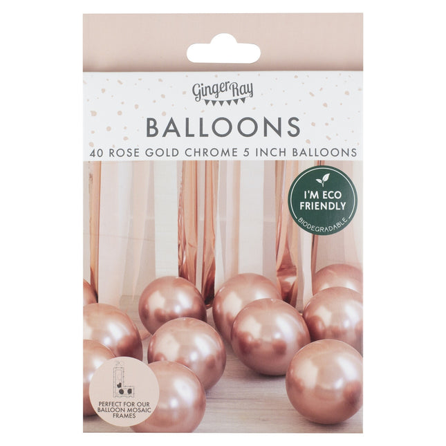 Rose Gold Ballons Chrom 13cm 40Stück