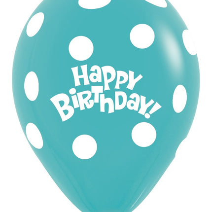 Ballons Geburtstag Dots Karibik Blau 30cm 25Stk