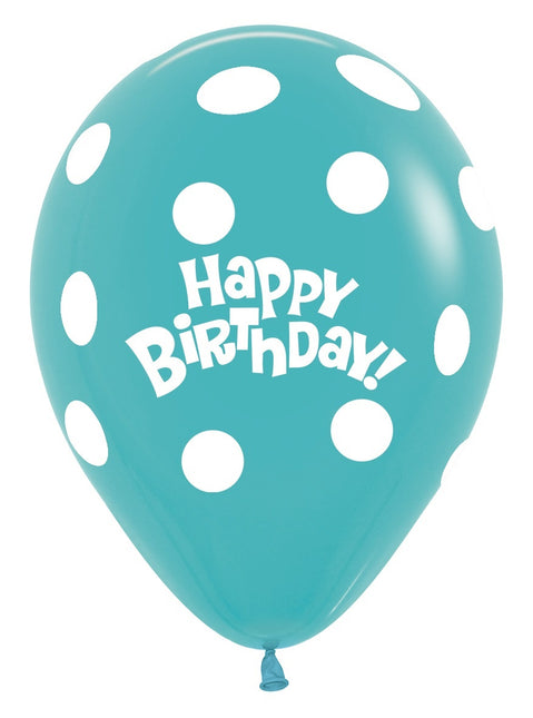 Ballons Geburtstag Dots Karibik Blau 30cm 25Stk