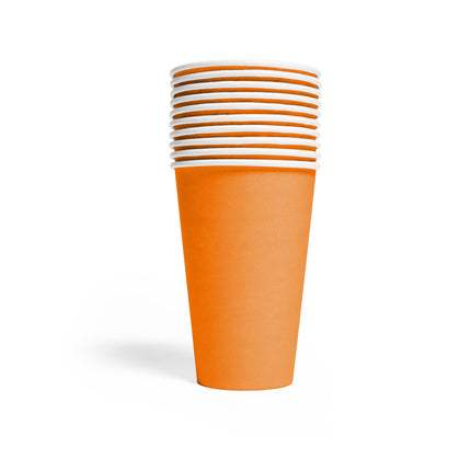 Orange Becher Papier 350ml 10 Stück