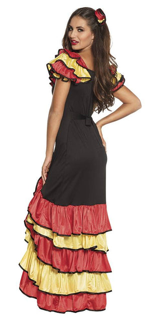 Spanisches Kleid Flamenco Rot Gelb