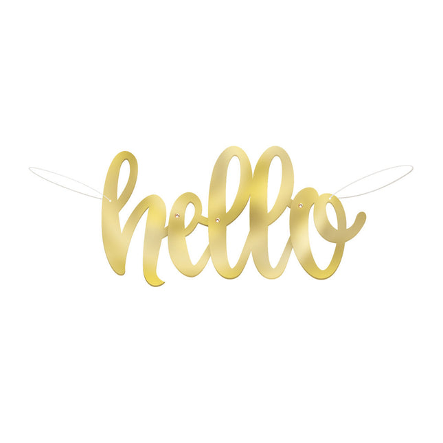 Geburtsgirlande Hello Baby Gold 1,06m