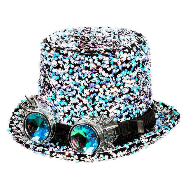 Hut Glitter mit Brille