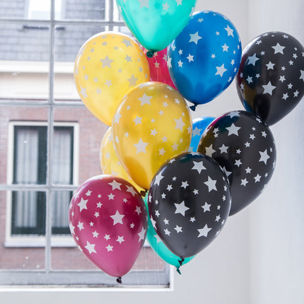 Bunte Luftballons Metallic Sterne 30cm 12 Stk.