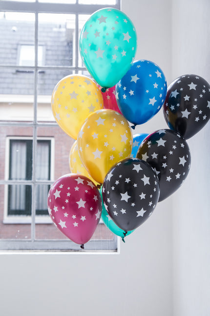 Bunte Luftballons Metallic Sterne 30cm 12 Stk.