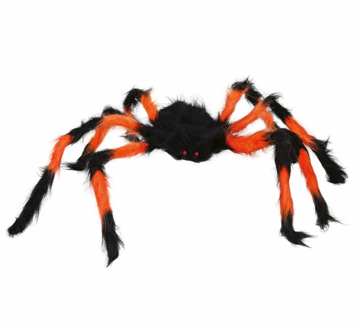 Orange Schwarze Fake Spinne 75cm