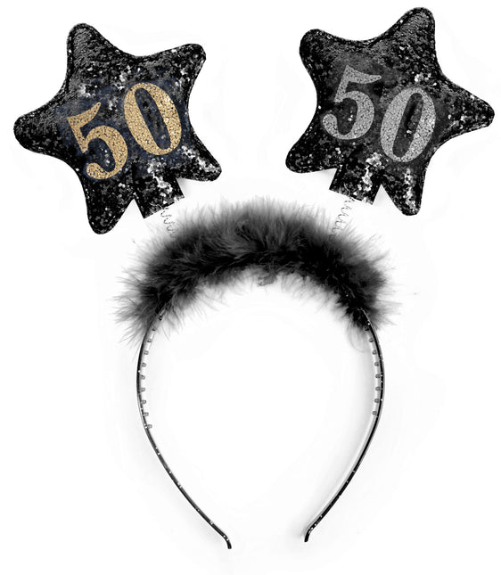 Stirnband 50 Years Stars Schwarz