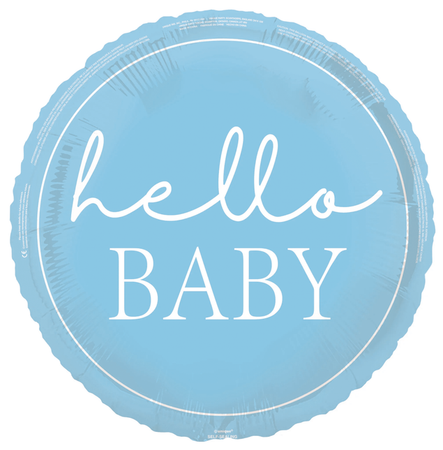 Hallo Baby Heliumballon Blau 45cm