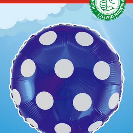 Helium Ballon Dots Blau 45cm leer