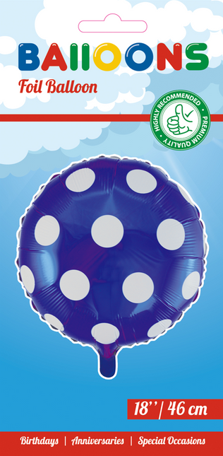 Helium Ballon Dots Blau 45cm leer