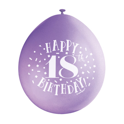 Luftballons Happy Birthday 18 Jahre 28cm 10Stk