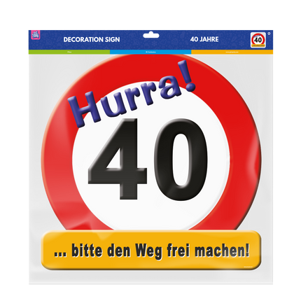 Türschild 40 Jahre 50cm