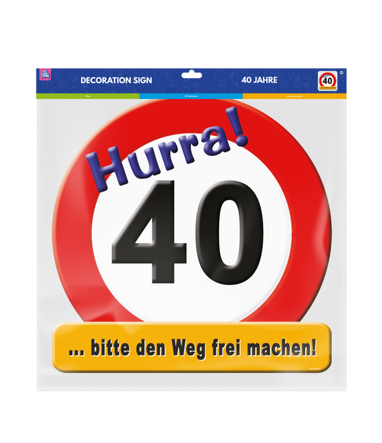 Türschild 40 Jahre 50cm