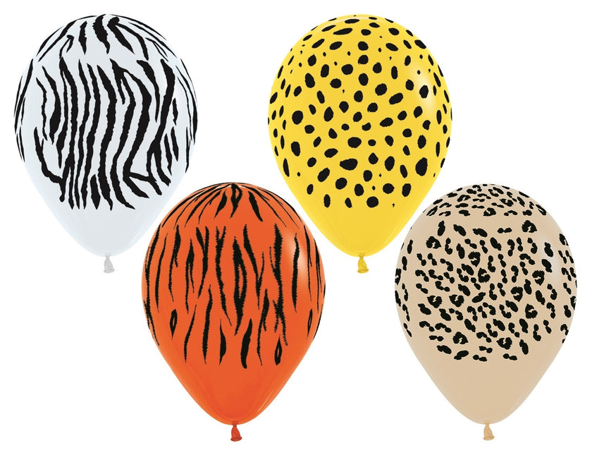 Ballons Dschungel Streifen Mix 30cm 25Stk