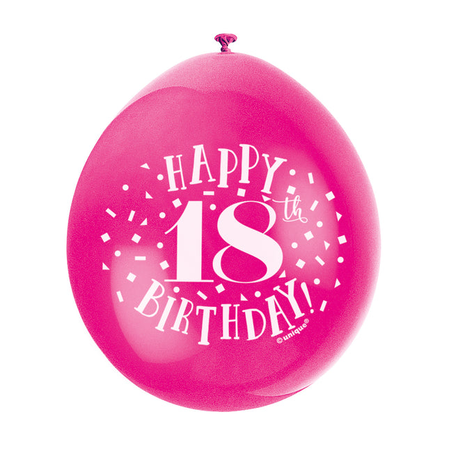 Luftballons Happy Birthday 18 Jahre 28cm 10Stk