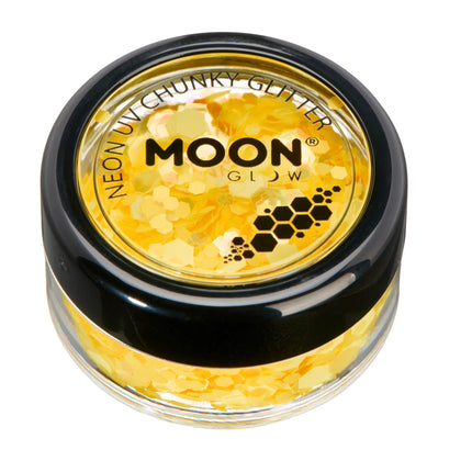 Moon Glow Neon UV Chunky Glitter Goldgelb 3g