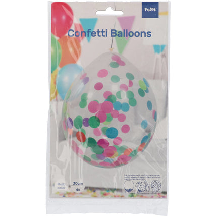 Konfetti Ballons Bunt 30cm 4Stück