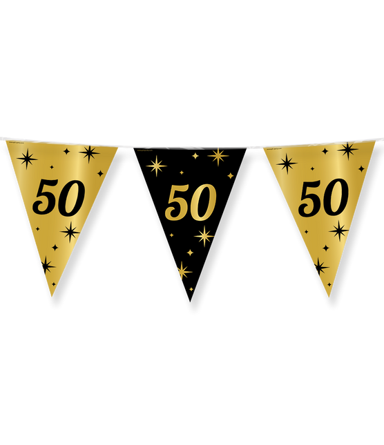 Fahnenleine 50 Jahre Gold Schwarz 10m