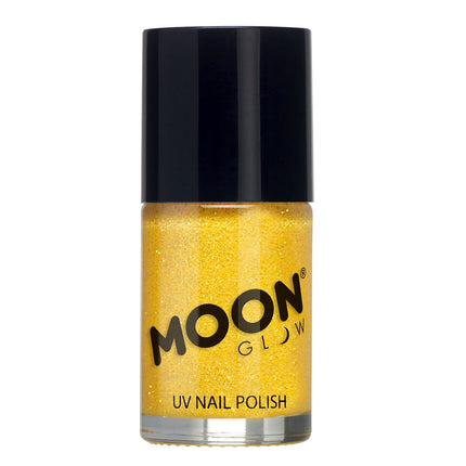 Moon Glow Neon UV Glitter Nagellack Goldgelb 14ml