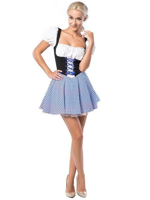 Dirndlkleid Oktoberfest Kariert Blau