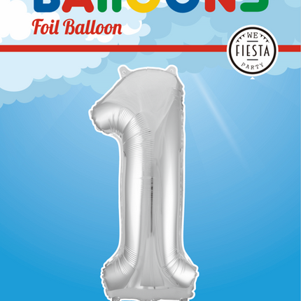 Folienballon Figur 1 Silber XL 86cm leer