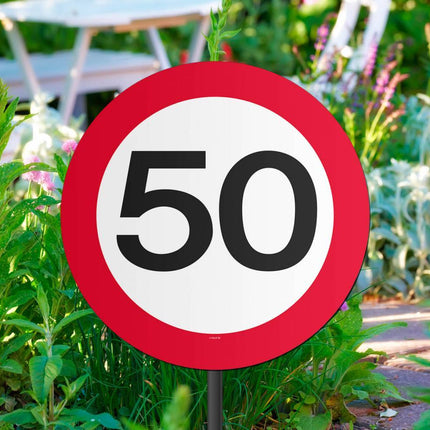 Gartenschild 50 Jahre Verkehrsschild 52cm