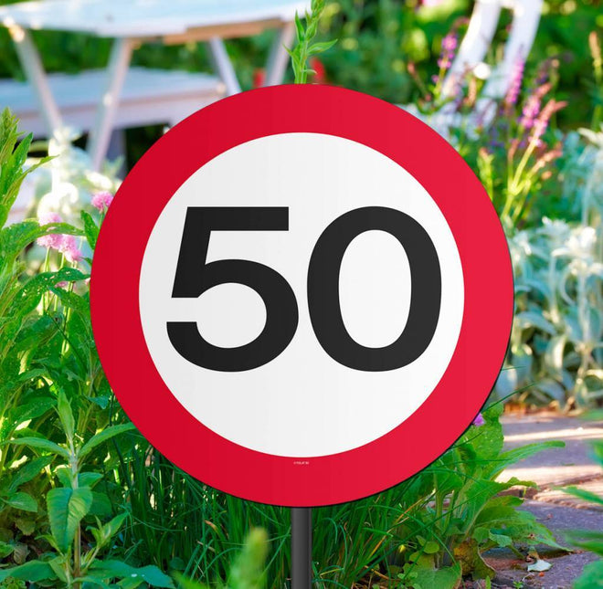 Gartenschild 50 Jahre Verkehrsschild 52cm