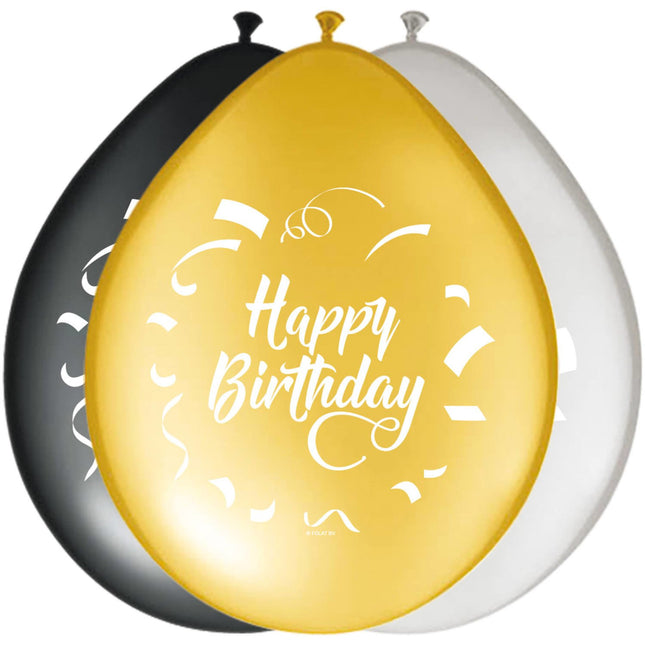 Geburtstag Luftballons Happy Birthday 30cm 8Stück