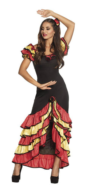 Spanisches Kleid Flamenco Rot Gelb