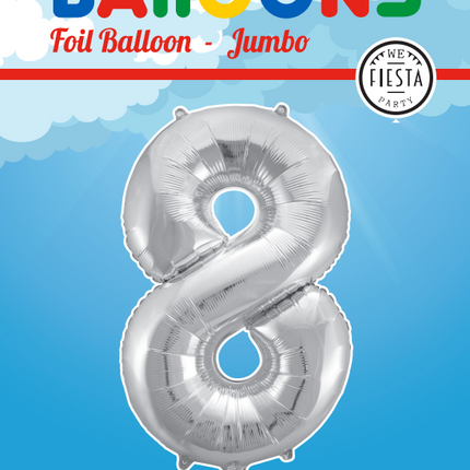 Folienballon Figur 8 Silber XL 86cm leer