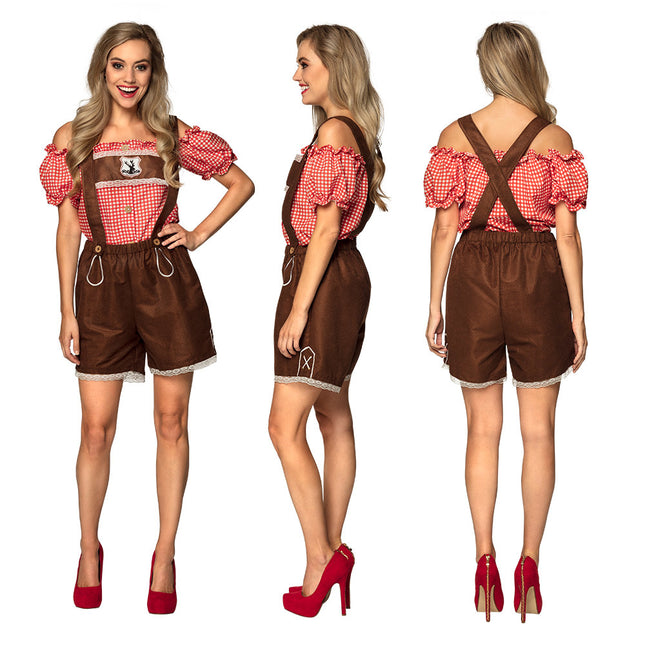 Damen Lederhosen mit Bluse