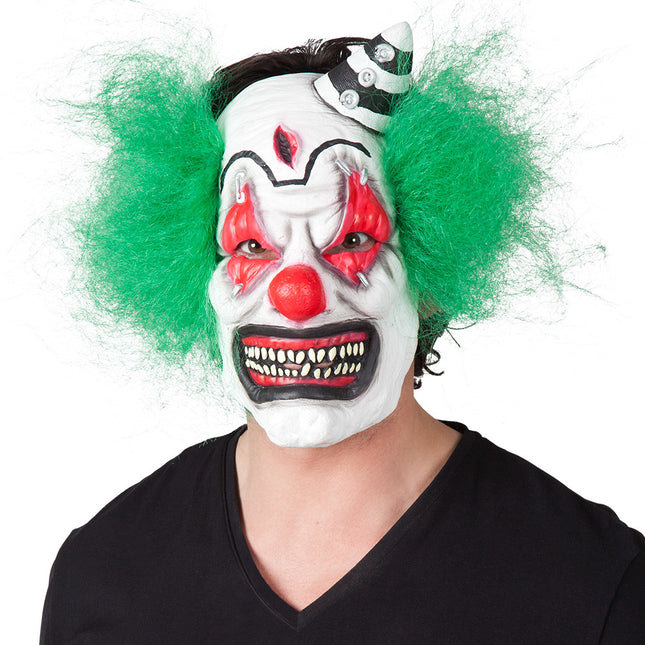 Halloween Maske Horror Clown Grünes Haar