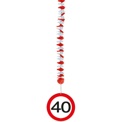 Hängende Dekoration 40 Jahre Verkehrsschild 75cm 3pcs