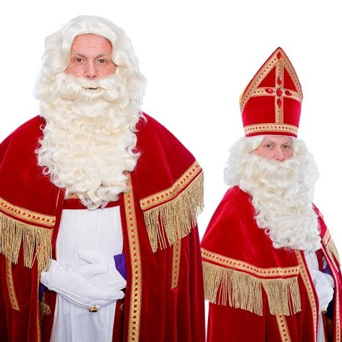 Sinterklaas Bart P Gelockter Schnurrbart Kanekalon